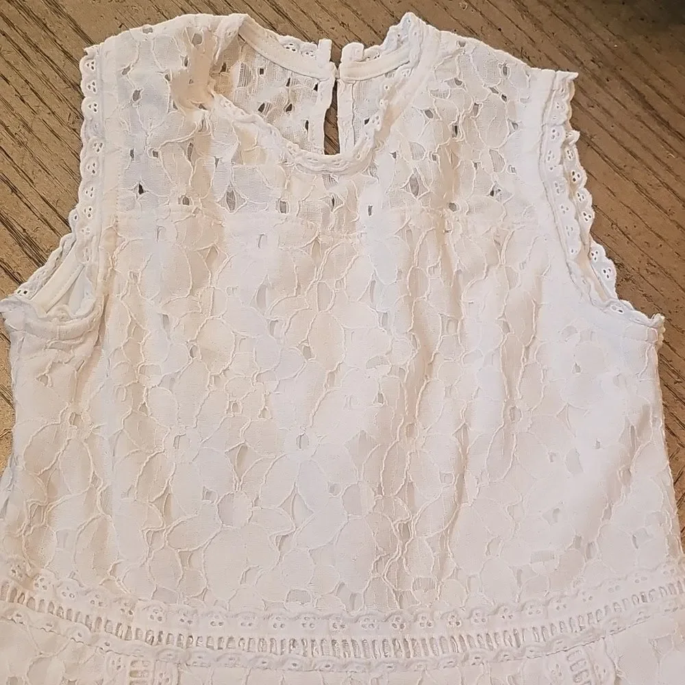 Knit works White Eyelet Dress Size 8 Girls
